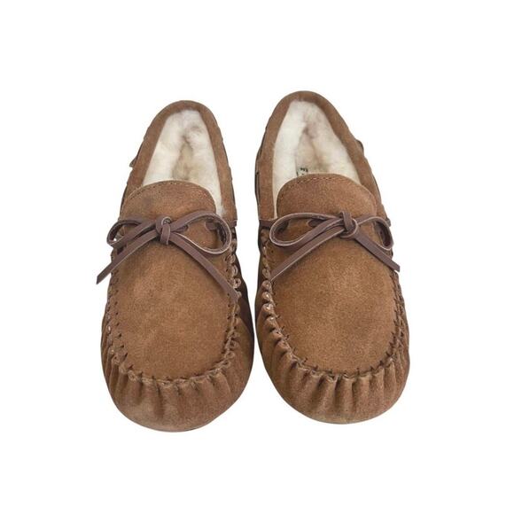 Fireside By Dearfoams Parke Genuine Shearling Moccasin Slipper Size 35 EU Kids - Picture 4 of 10